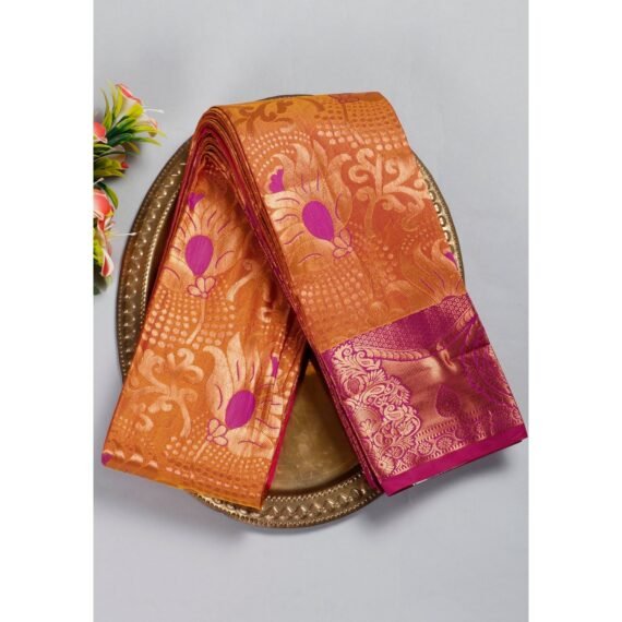 Exquisite Gold Printed Premium Silk Sarees