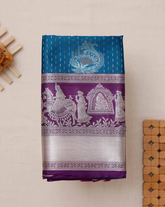 Elegant Blue Soft Silk Saree for Timeless Sophistication