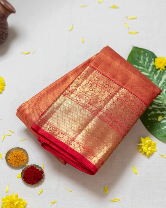 Stunning Red Kanchipuram Pure Silk Saree - Elevate Your Elegance!