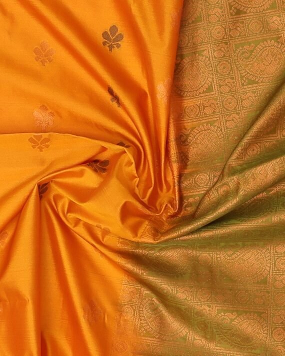 Stunning Yellow Soft Silk Saree for Elegant Occasions - Image 2