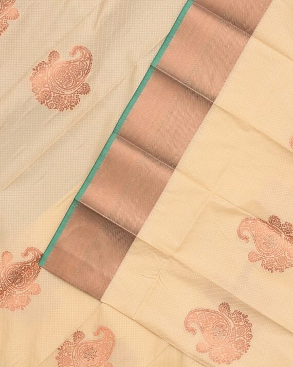 Elegant Sandal-Hued Premium Silk Saree - Image 2