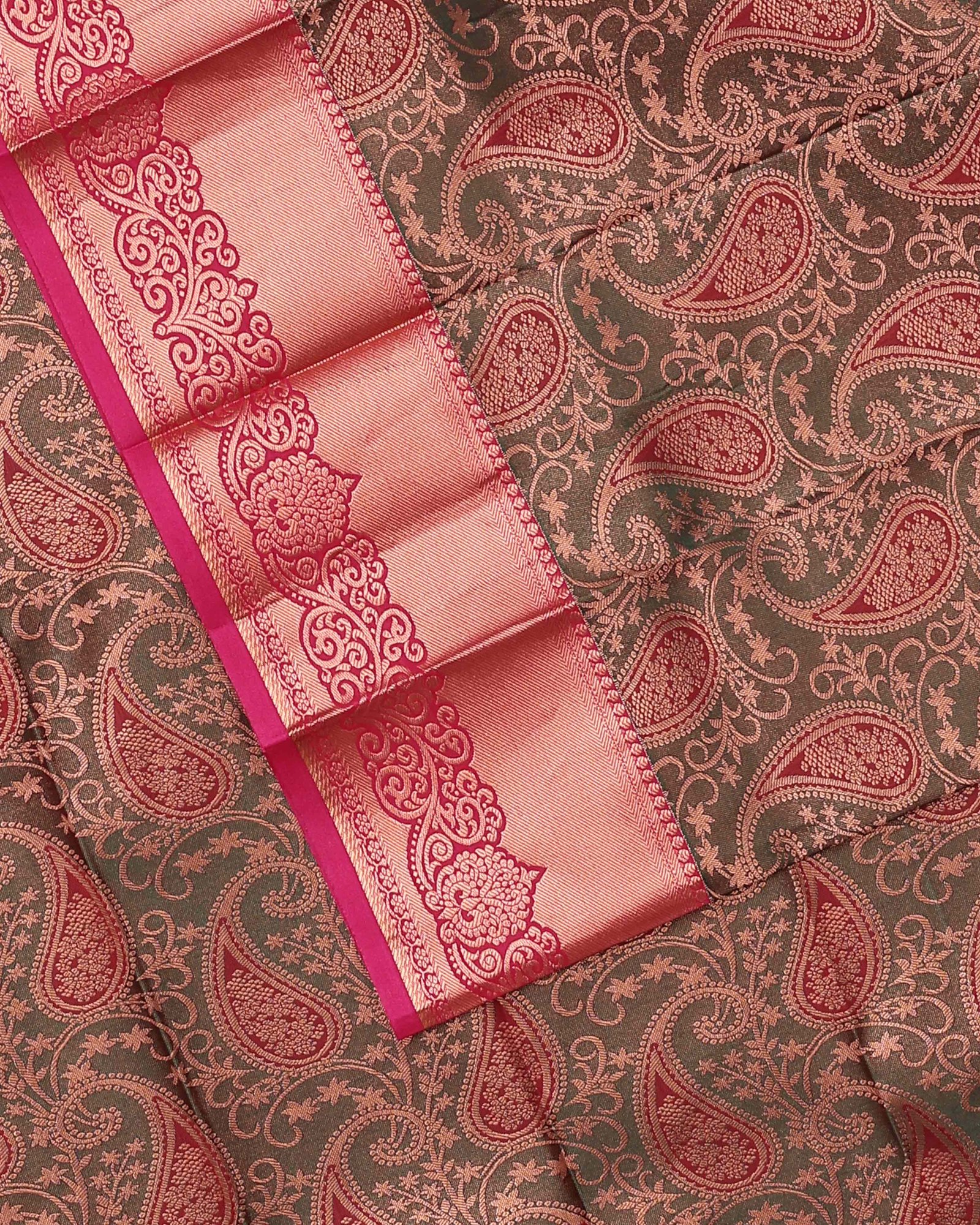 Luxurious Green Stone-Embroidered Premium Silk Saree - Image 2