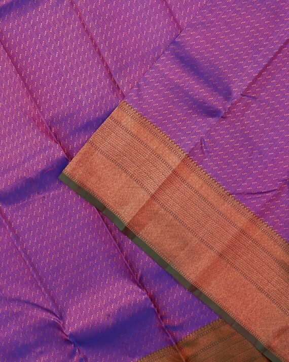 Elegant Violet Kanchipuram Pure Silk Saree - Image 2