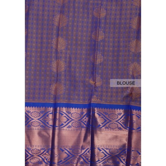 Premium Silk Sarees in Stunning Copper Zari Sandal Hue - Image 3