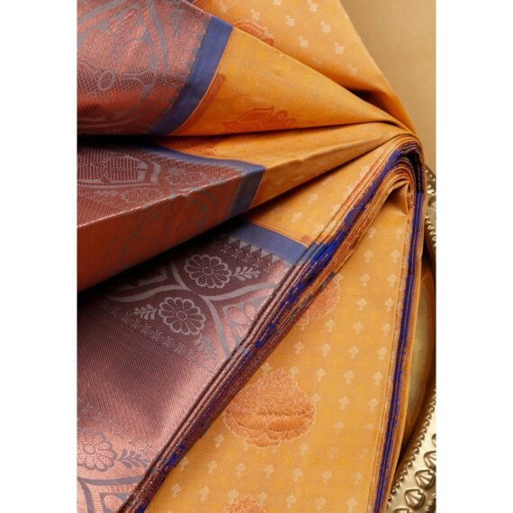 Premium Silk Sarees in Stunning Copper Zari Sandal Hue - Image 5