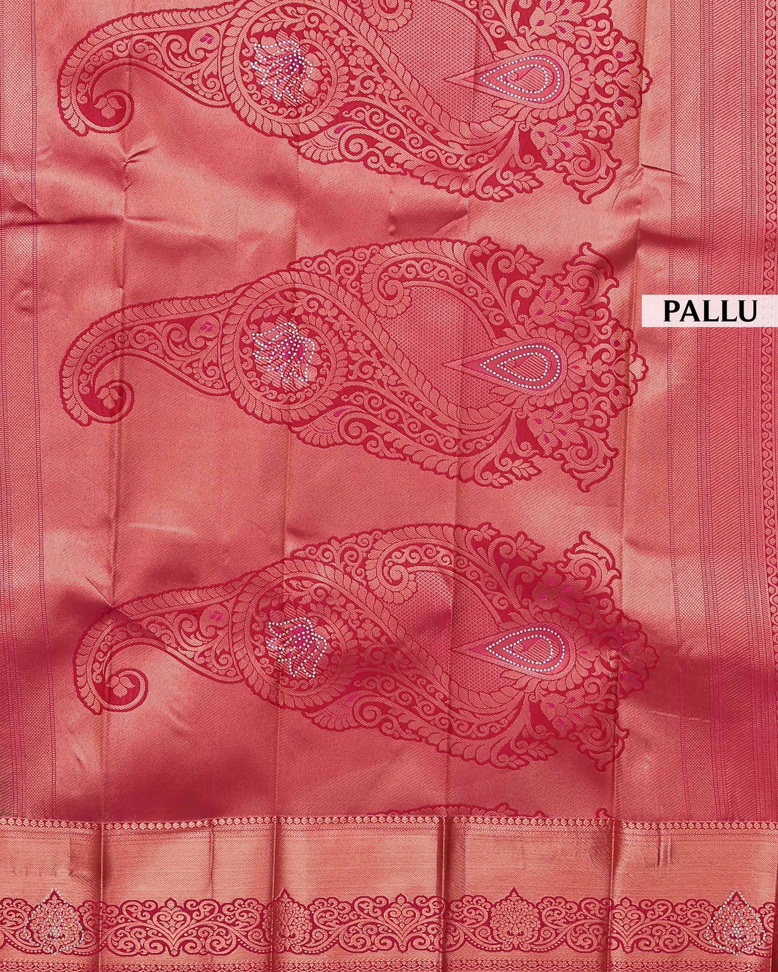 Luxurious Green Stone-Embroidered Premium Silk Saree - Image 4