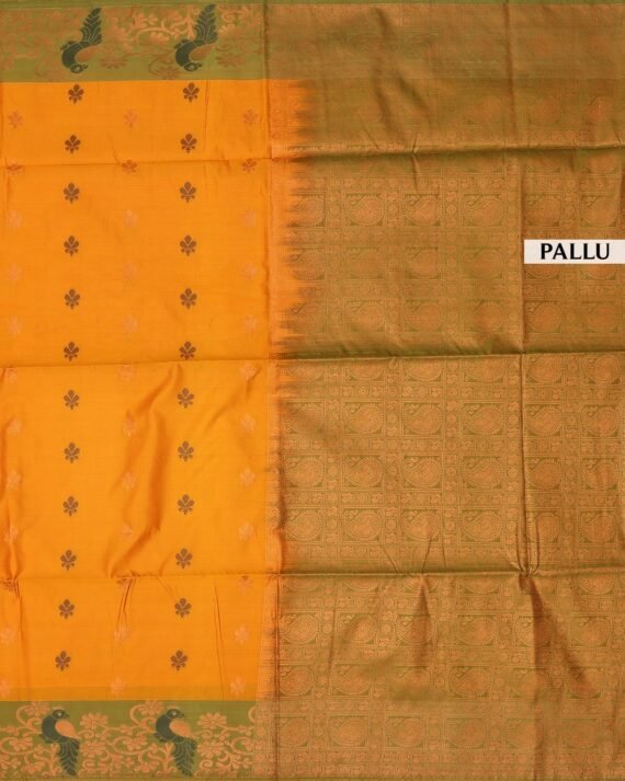 Stunning Yellow Soft Silk Saree for Elegant Occasions - Image 4