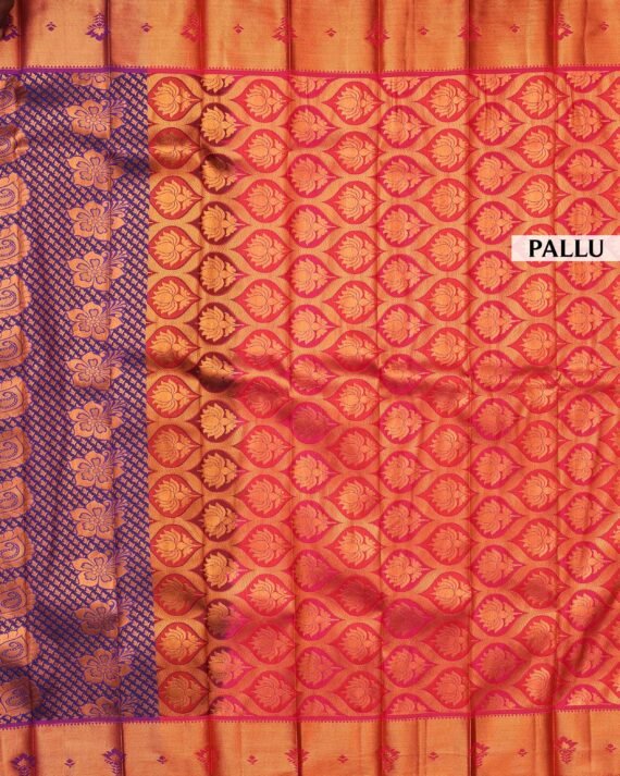 Luxurious Violet Silk Saree - Elevate Your Elegance - Image 4