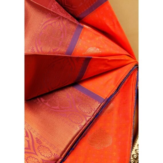 Luxurious Orange Copper Zari Silk Sarees for an Elegant Look - Image 5
