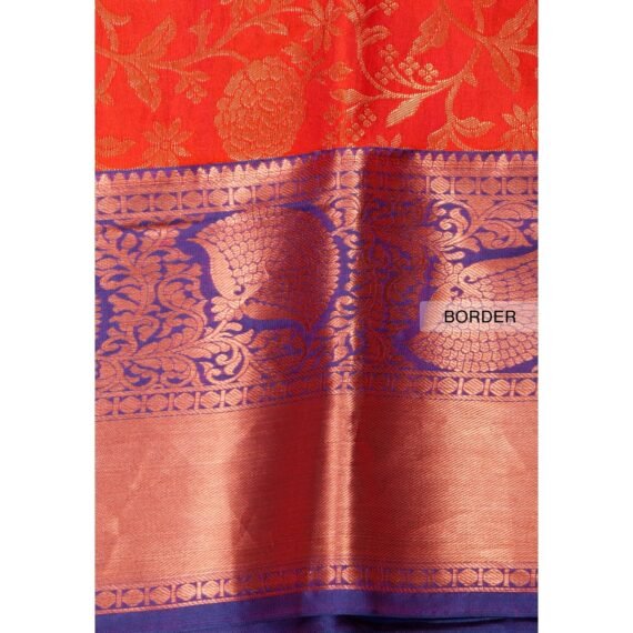 Exquisite Dark Orange Copper Zari Niranjana Silk Saree for Elegant Occasions - Image 2