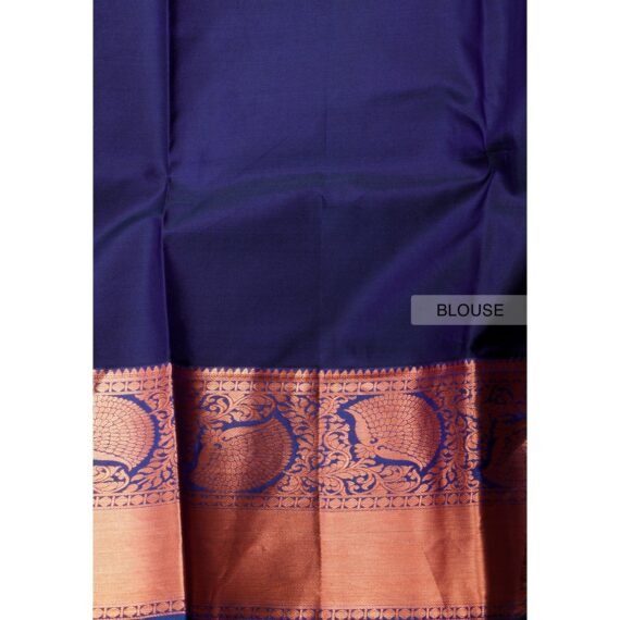 Exquisite Dark Orange Copper Zari Niranjana Silk Saree for Elegant Occasions - Image 4