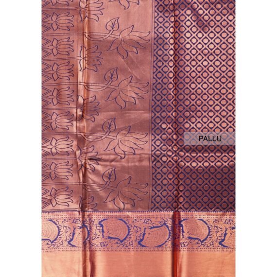 Exquisite Dark Orange Copper Zari Niranjana Silk Saree for Elegant Occasions - Image 5