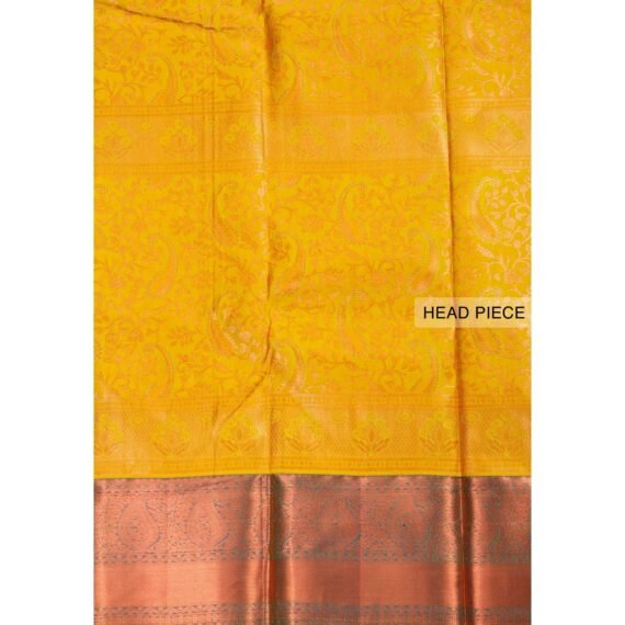 Radiant Lemon Yellow Copper Zari Niranjana Silk Saree - Image 4