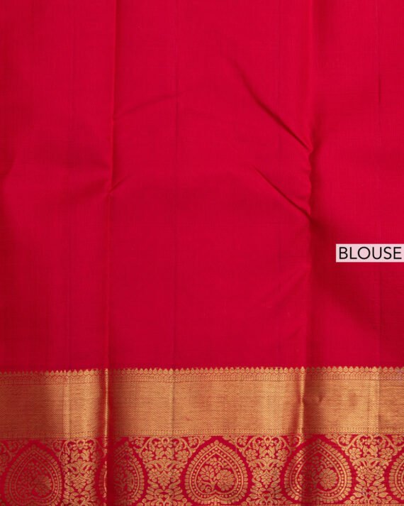 Elegant Red Kanchipuram Pure Silk Saree - Image 3