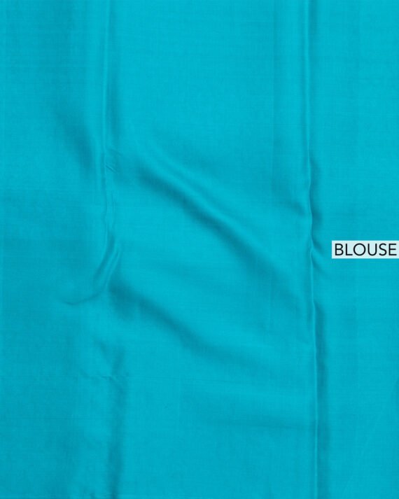 Elegant Blue Kanchipuram Pure Silk Saree - Image 3