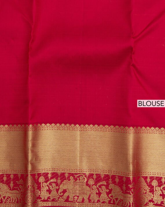 Elegant Maroon Kanchipuram Pure Silk Saree - Image 3