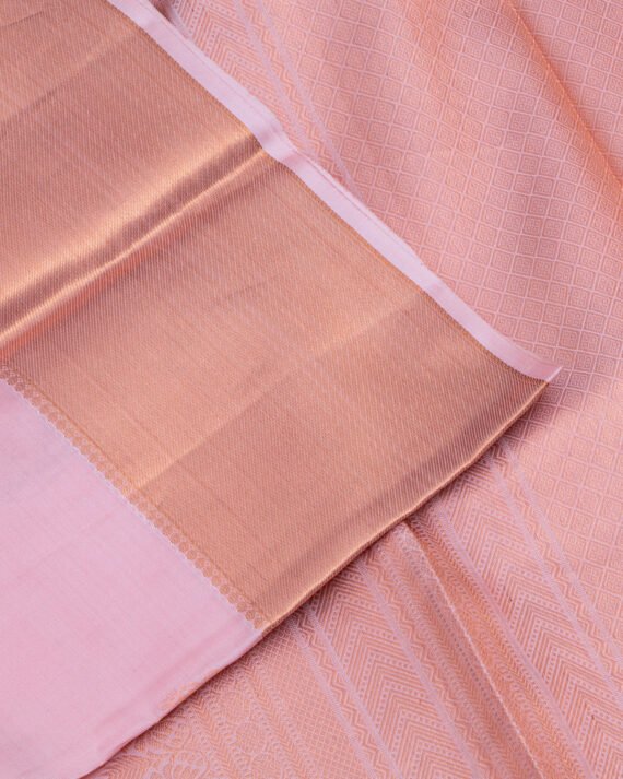 Elegant Peach Kanchipuram Pure Silk Saree for Timeless Beauty - Image 2