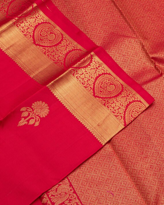 Elegant Red Kanchipuram Pure Silk Saree - Image 2