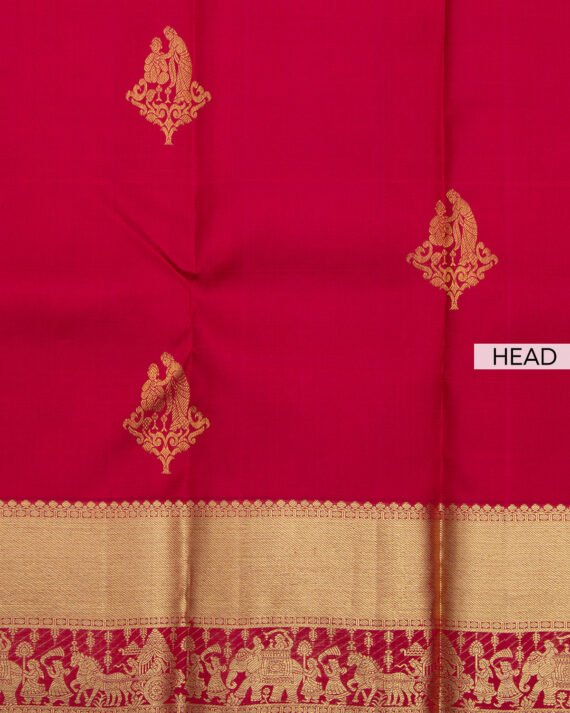 Elegant Maroon Kanchipuram Pure Silk Saree - Image 4