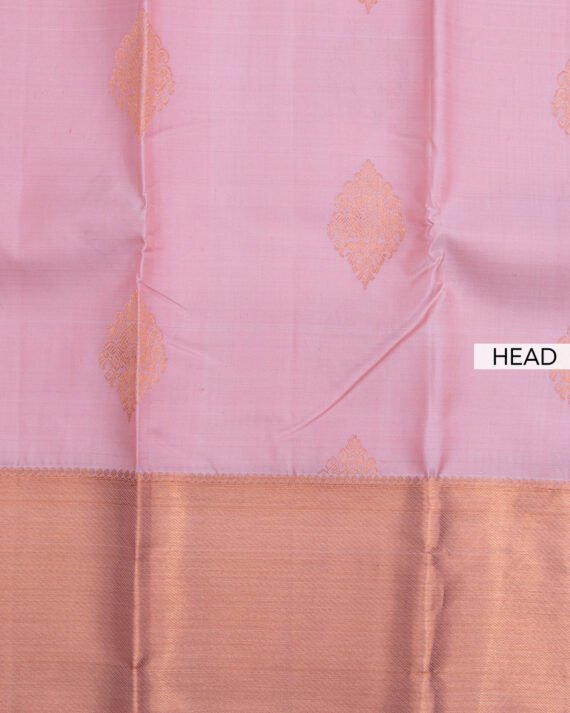 Elegant Peach Kanchipuram Pure Silk Saree for Timeless Beauty - Image 4