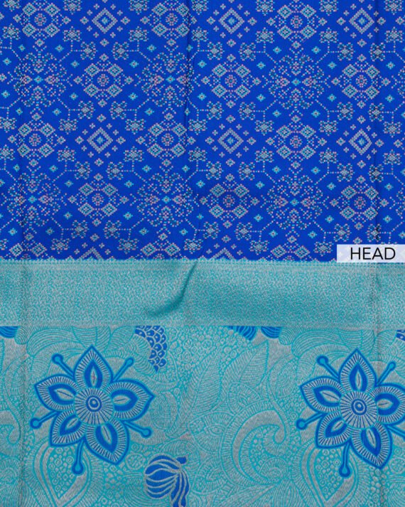 Elegant Blue Kanchipuram Pure Silk Saree - Image 4