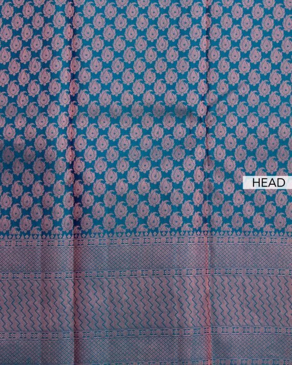 Stunning Blue Kanchipuram Pure Silk Saree - Image 4