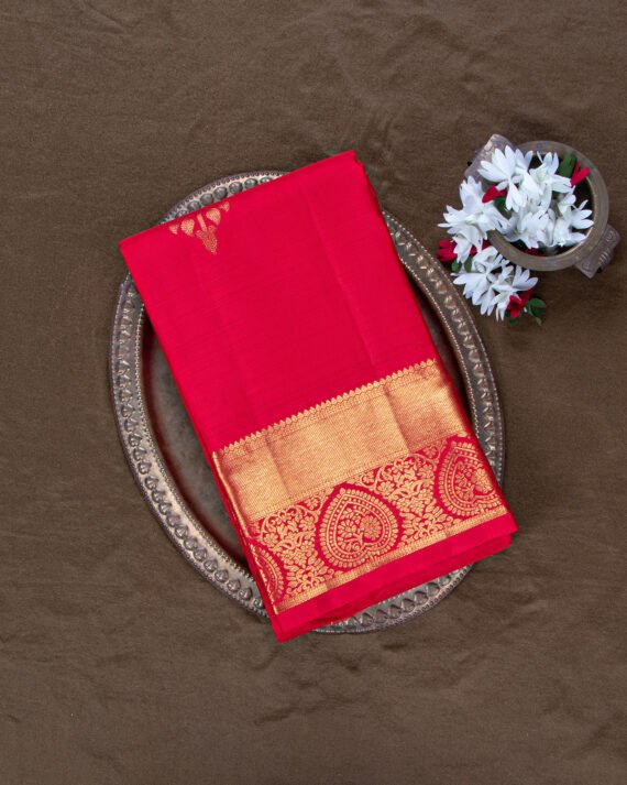 Elegant Red Kanchipuram Pure Silk Saree