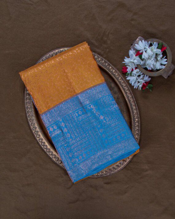 Stunning Mustard Kanchipuram Pure Silk Saree for Timeless Elegance