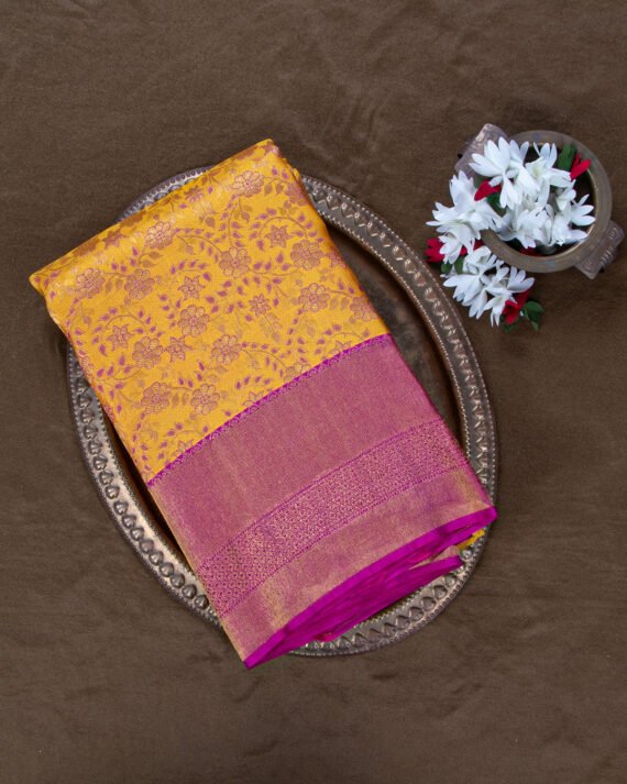 Radiant Yellow Kanchipuram Pure Silk Saree
