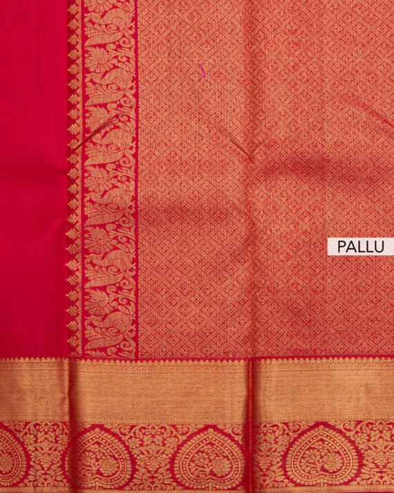 Elegant Red Kanchipuram Pure Silk Saree - Image 5