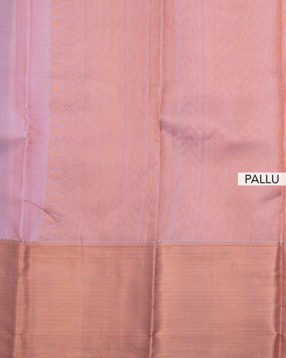 Elegant Peach Kanchipuram Pure Silk Saree for Timeless Beauty - Image 5